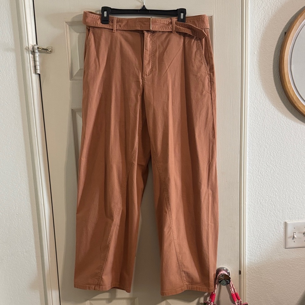 Loft Casual Wide-Leg Pants in Rust
